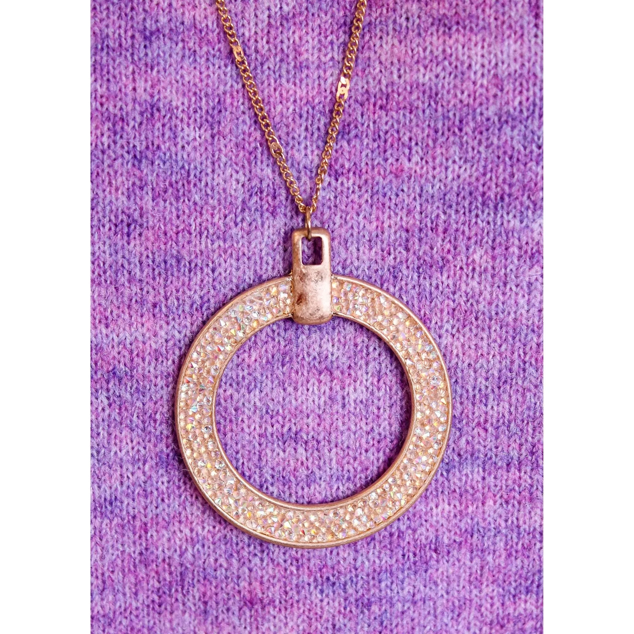 Pomina 18" Druzy Gold Pendant Necklace