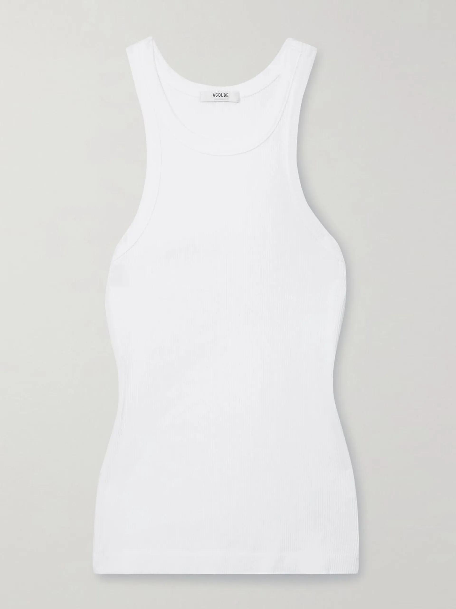 Poppy ribbed stretch organic cotton and Tencel-blend jersey tank