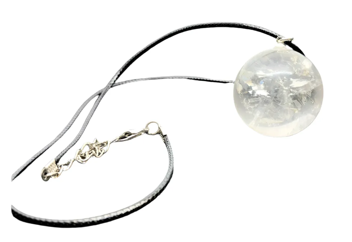 Quartz Crystal Sphere Pendant Necklace