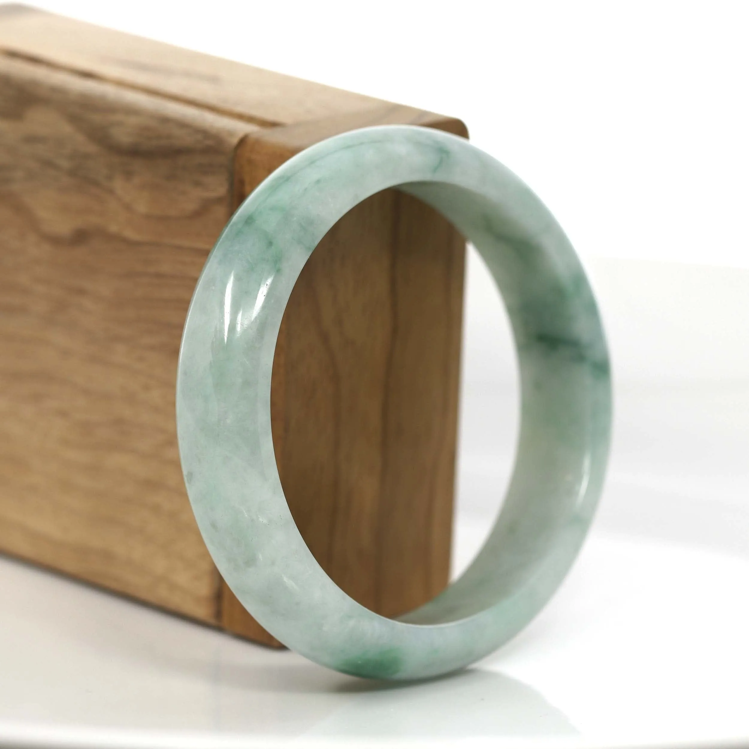 "Classic Bangle" Forest Green Jade Jadeite Bangle Bracelet (56.30 mm) #711