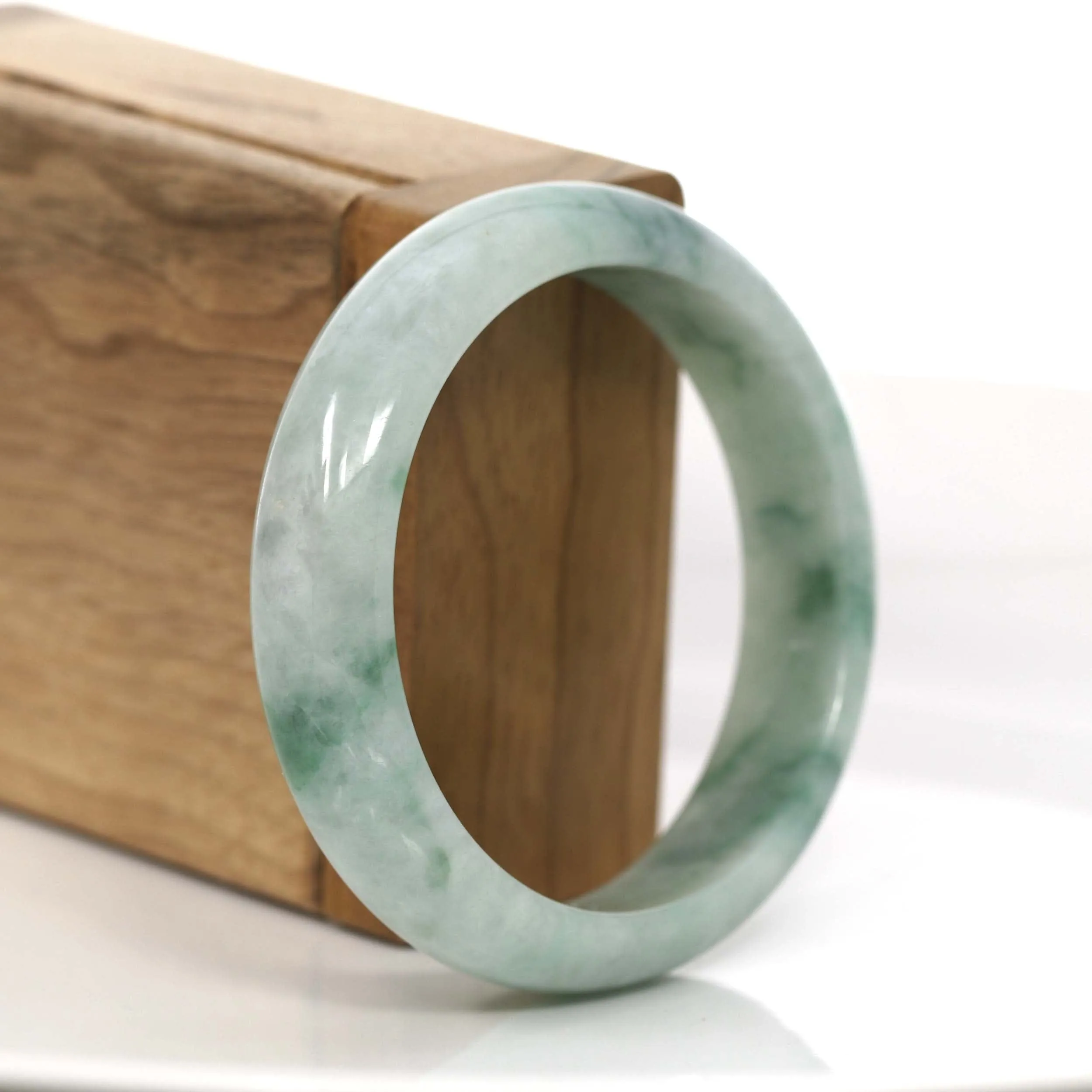 "Classic Bangle" Forest Green Jade Jadeite Bangle Bracelet (56.30 mm) #711