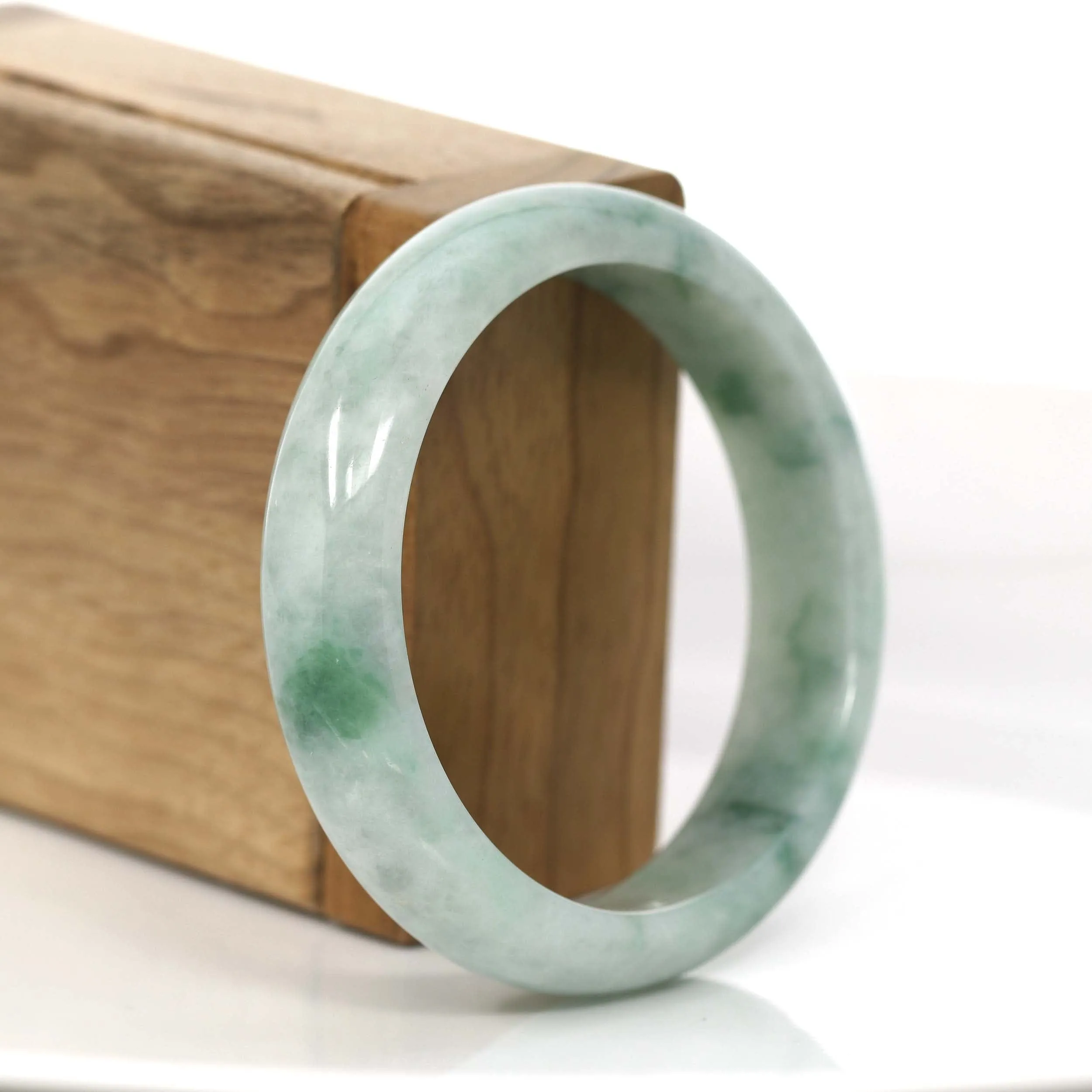 "Classic Bangle" Forest Green Jade Jadeite Bangle Bracelet (56.30 mm) #711