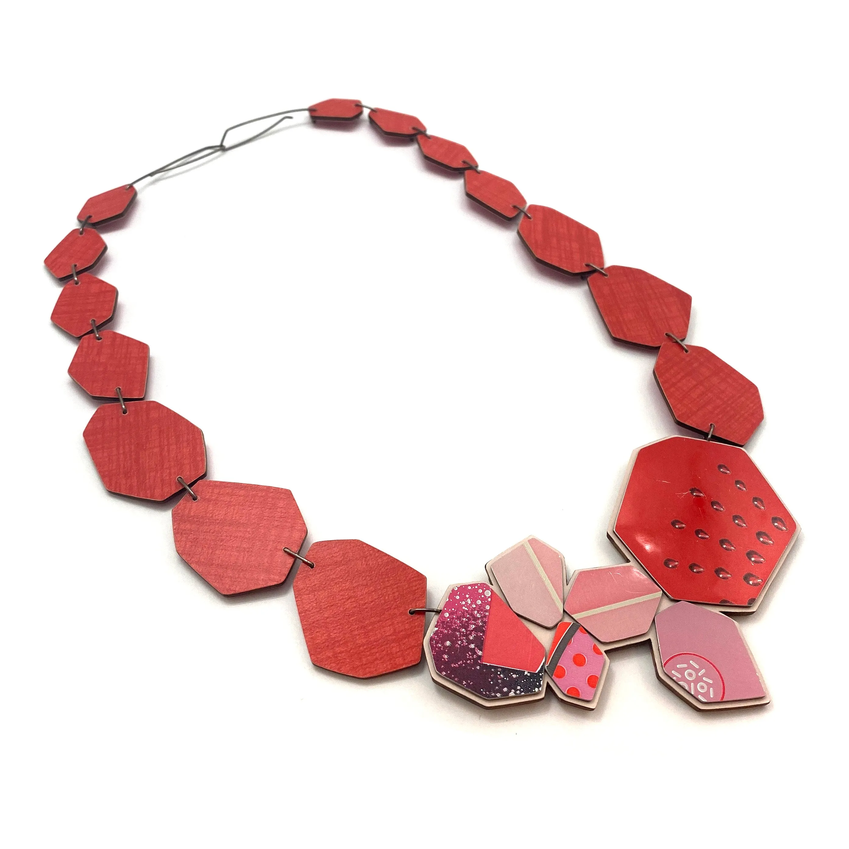 Red Geometric Necklace