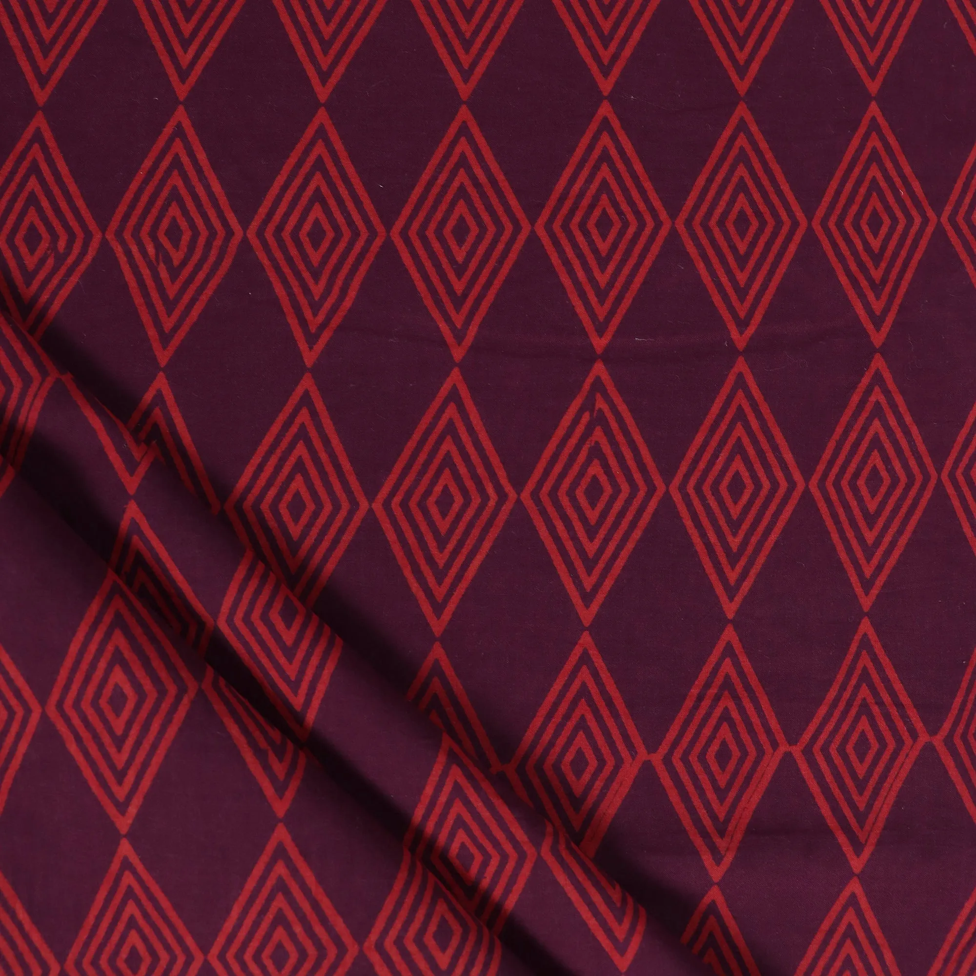 Red Ikat Block Organic Cotton Fabric