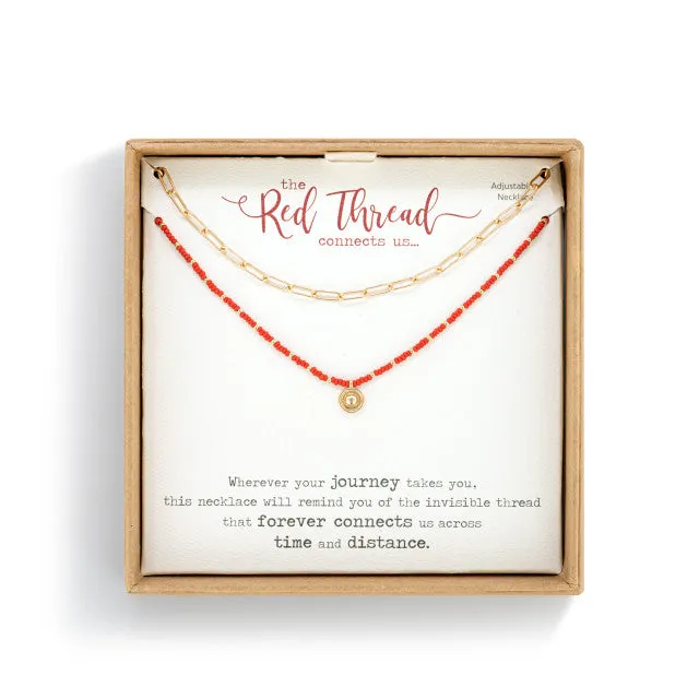 Red Thread Layered Necklace