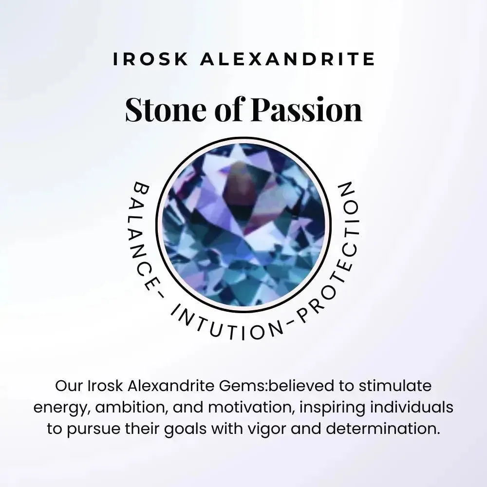 Round Shape Alexandrite Halo Pendant Necklace in Silver - Irosk Australia®