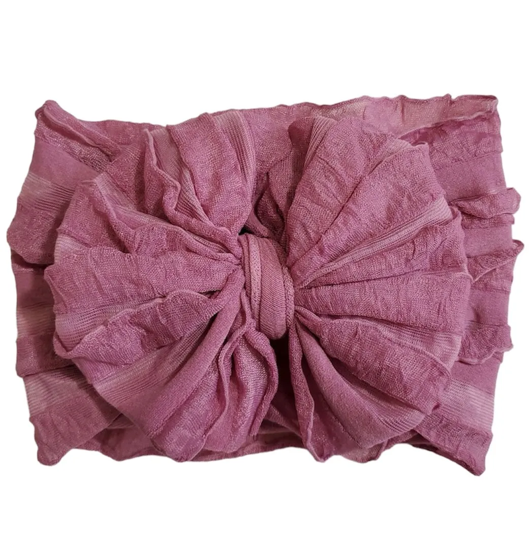 Ruffled Headband- Mulberry