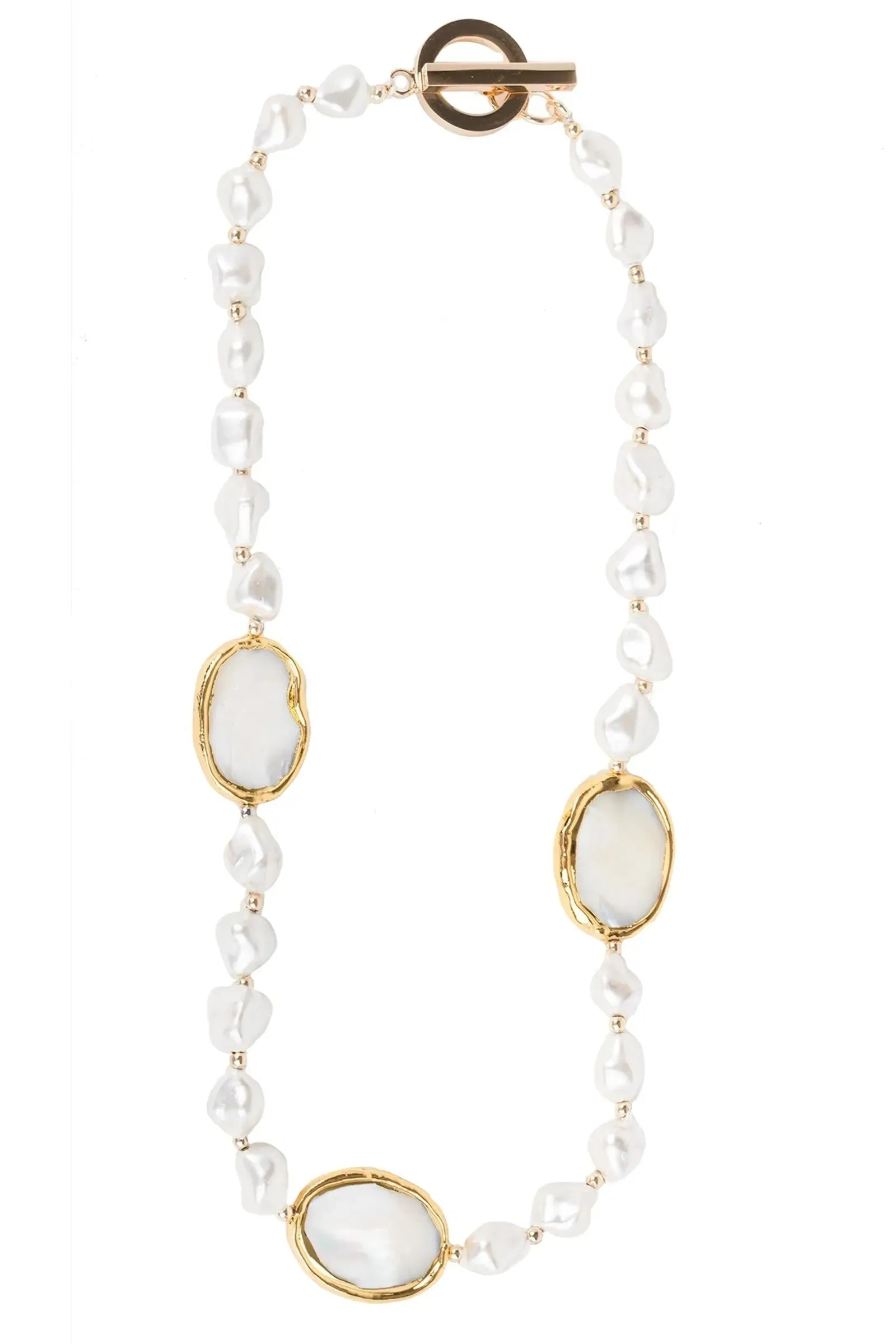 Santa Barbara White Pearl Statement Necklace