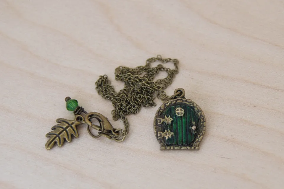 Small Bag End Hobbit Door Necklace | Hobbit Door Charm | Lord of the Rings Necklace | -Mini Size-