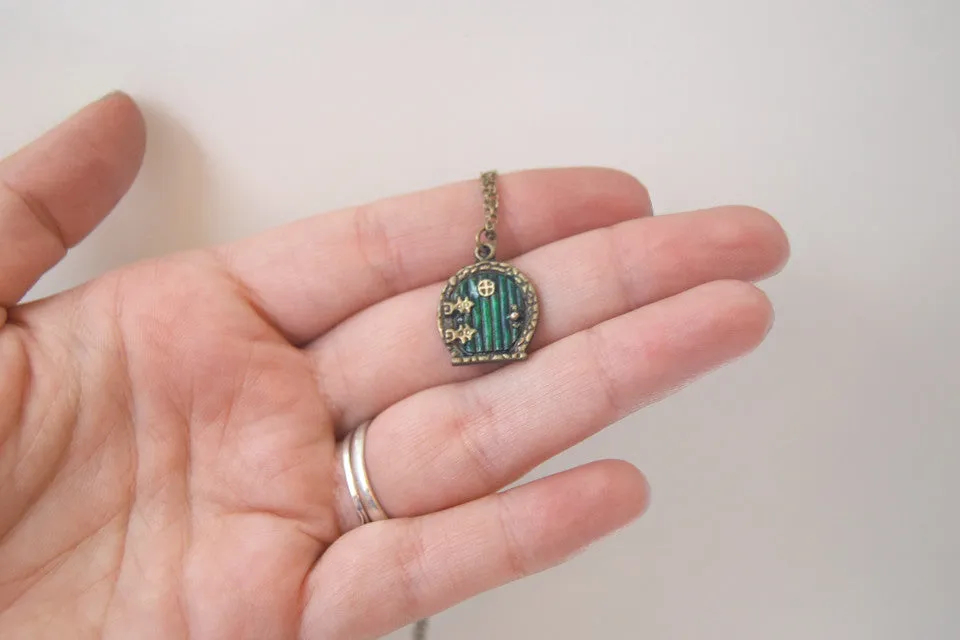 Small Bag End Hobbit Door Necklace | Hobbit Door Charm | Lord of the Rings Necklace | -Mini Size-