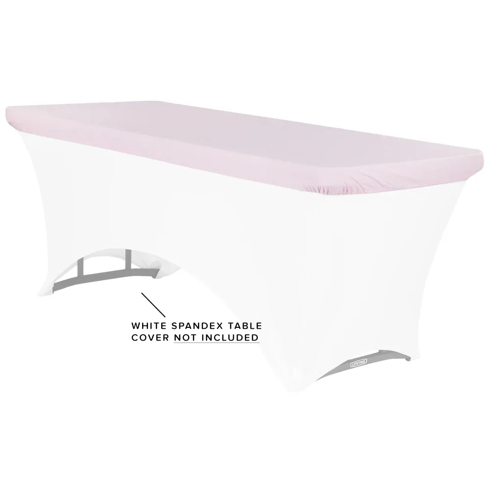 Spandex Table Topper/Cap 8 FT Rectangular - Pink