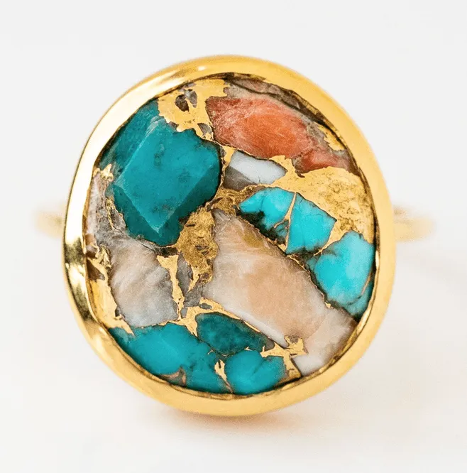 Statement Oyster Turquoise Ring