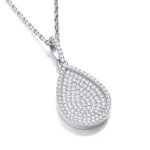 Sterling Silver Pear Drop CZ Necklace