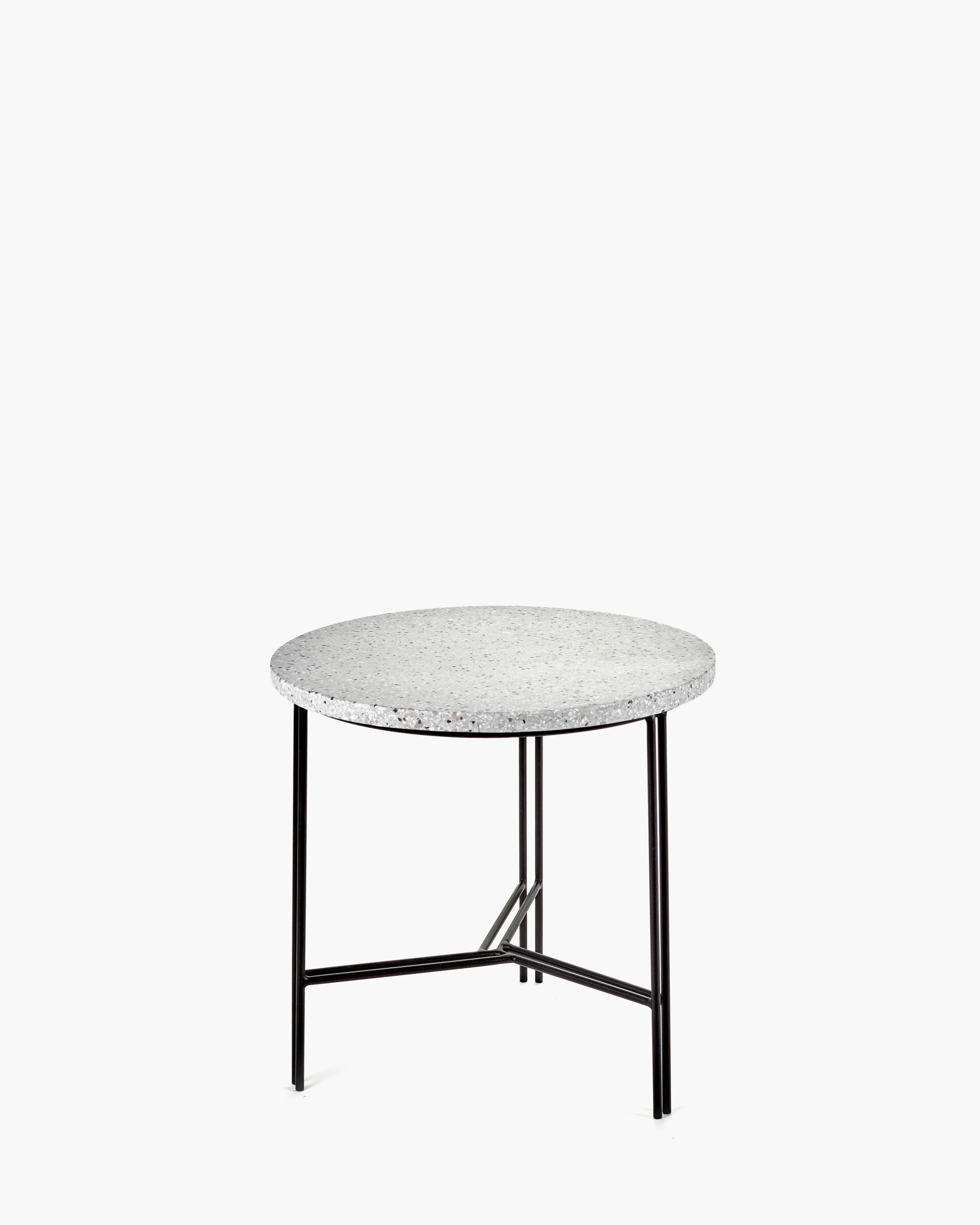 Terrazzo Metal Sculptures Side Table