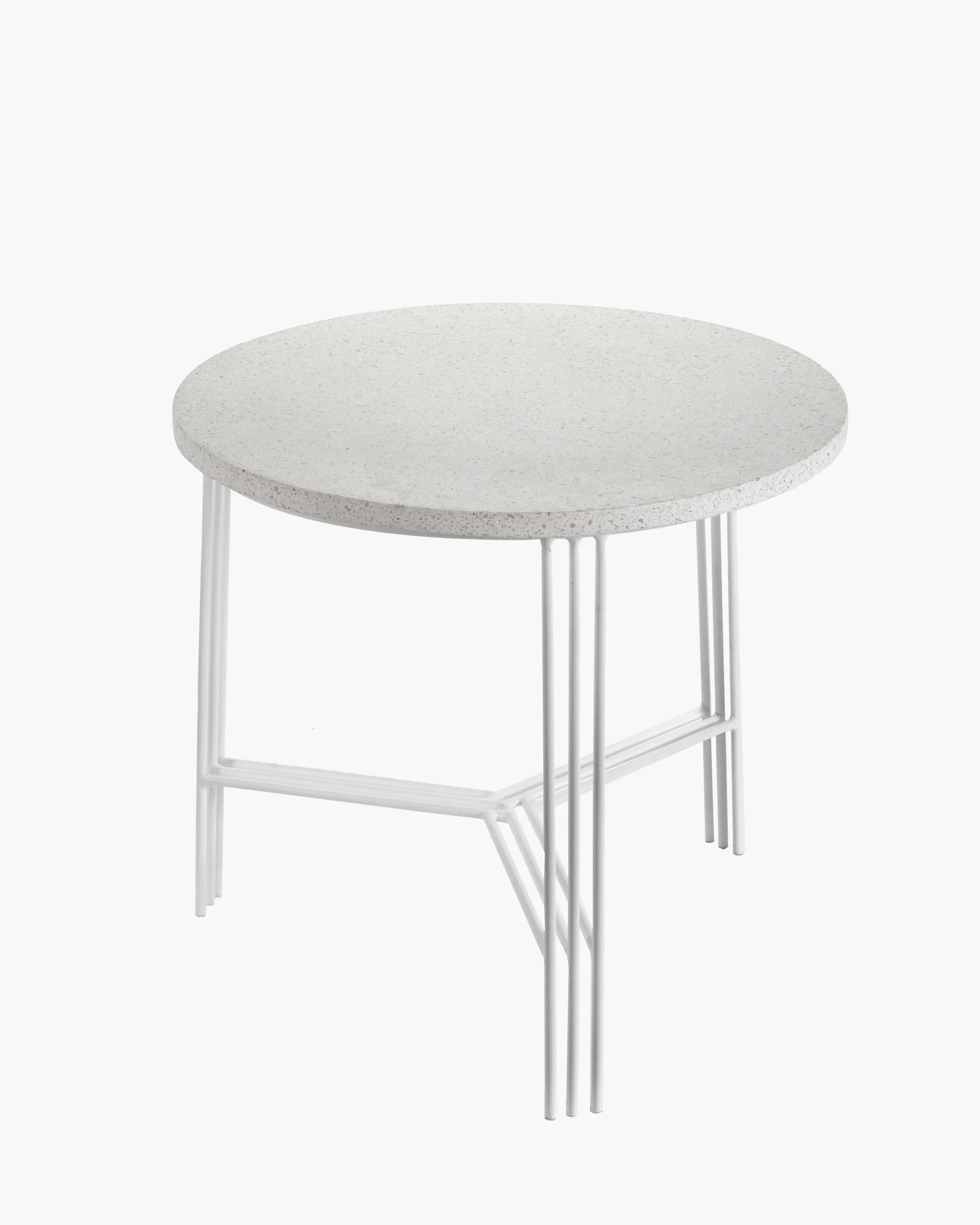 Terrazzo Metal Sculptures Side Table