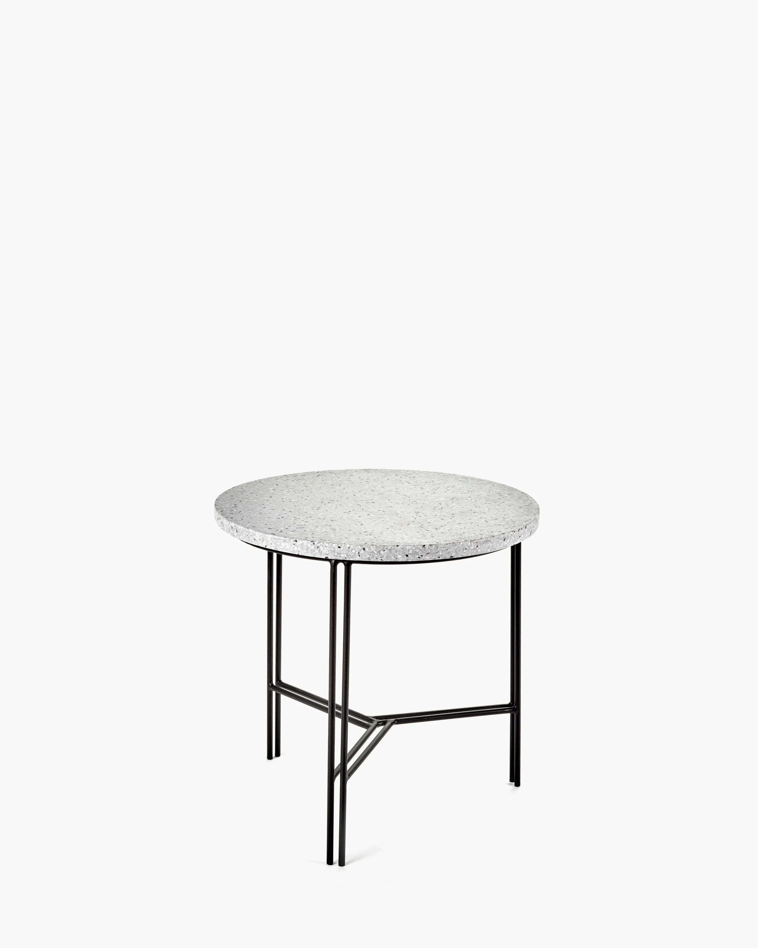 Terrazzo Metal Sculptures Side Table