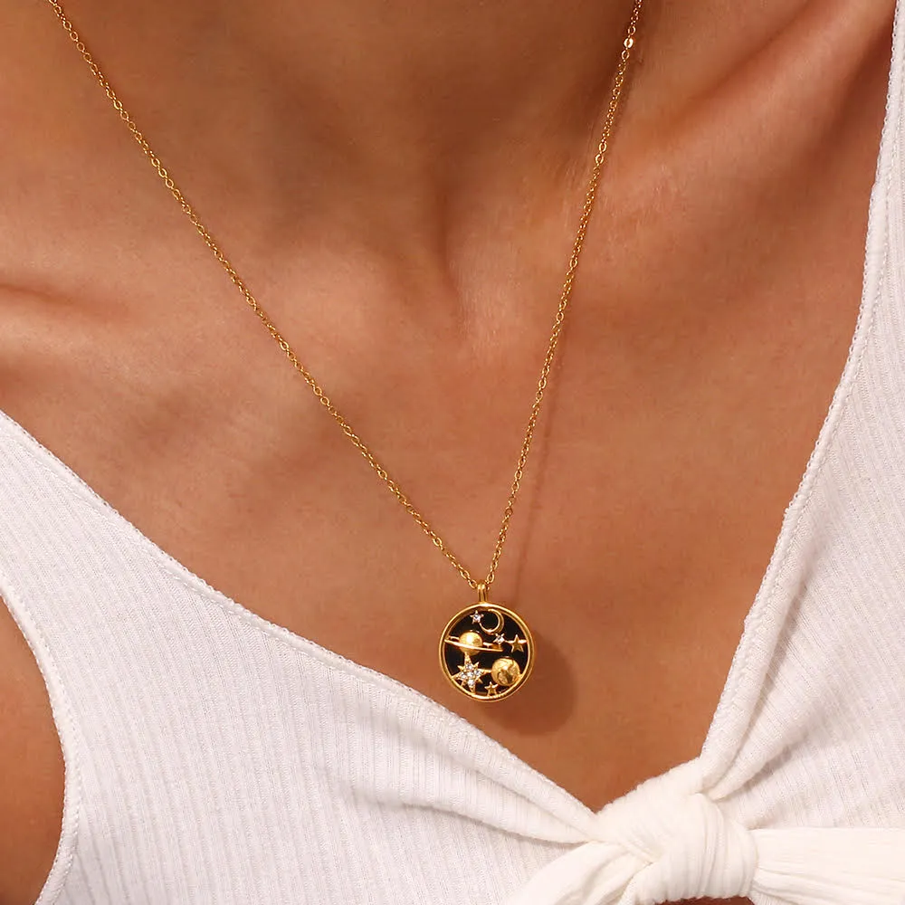 The Universe - 18K Gold Plated, Waterproof Necklace