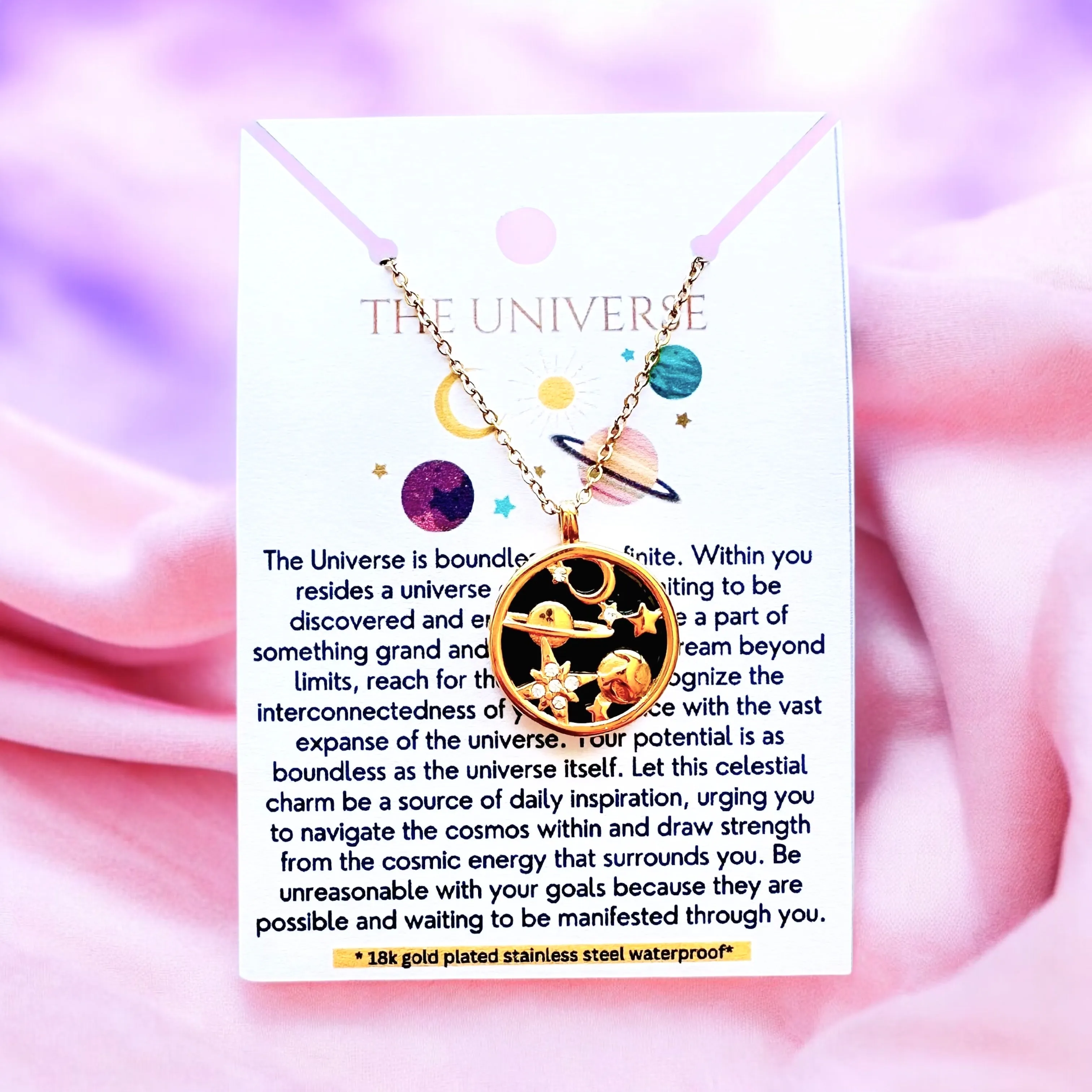 The Universe - 18K Gold Plated, Waterproof Necklace