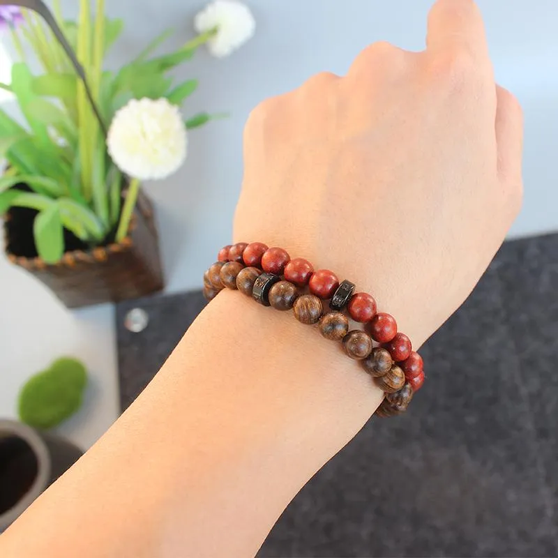 Tibetan Buddhist Natural Sandalwood Hand-carved Coconut Shell Bracelet