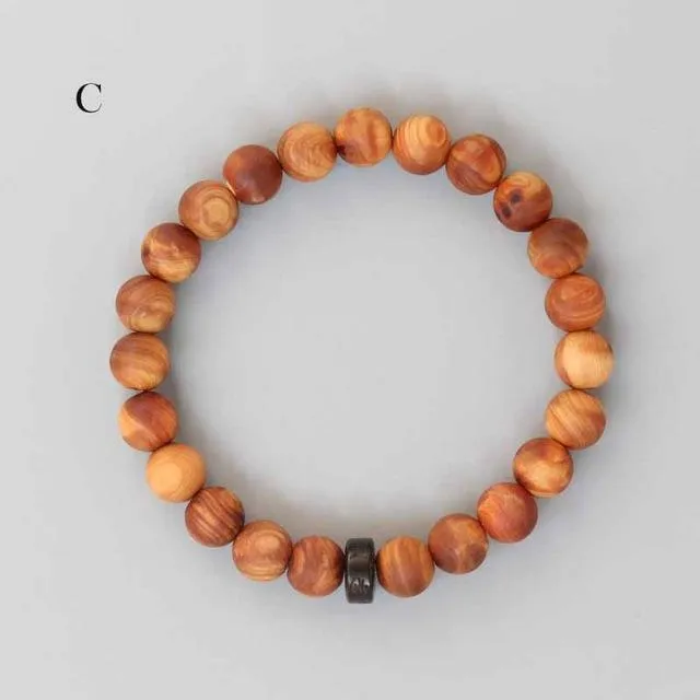 Tibetan Buddhist Natural Sandalwood Hand-carved Coconut Shell Bracelet