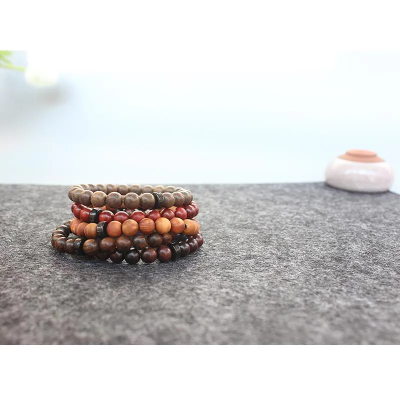 Tibetan Buddhist Natural Sandalwood Hand-carved Coconut Shell Bracelet