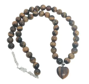 Tiger's Eye Crystal Heart Necklace