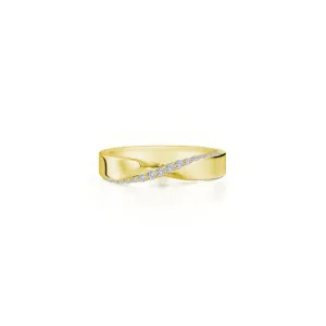 Two-Tone High-Polished Gold Twisted Band