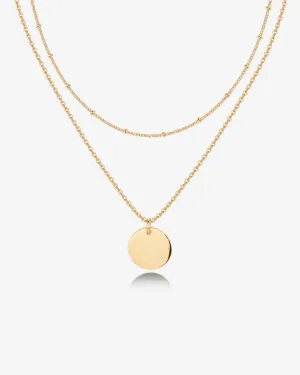 Vermeil Layered Coin Pendant Necklace