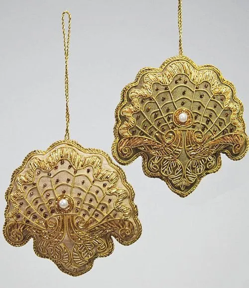 Victorian Beaded Shell 2-Pc. Ornament Set