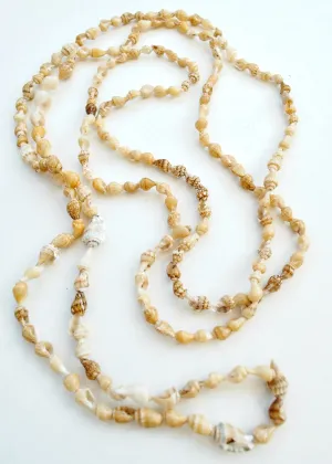 Vintage Delicate Tiny Shell Beaded Flapper Necklace