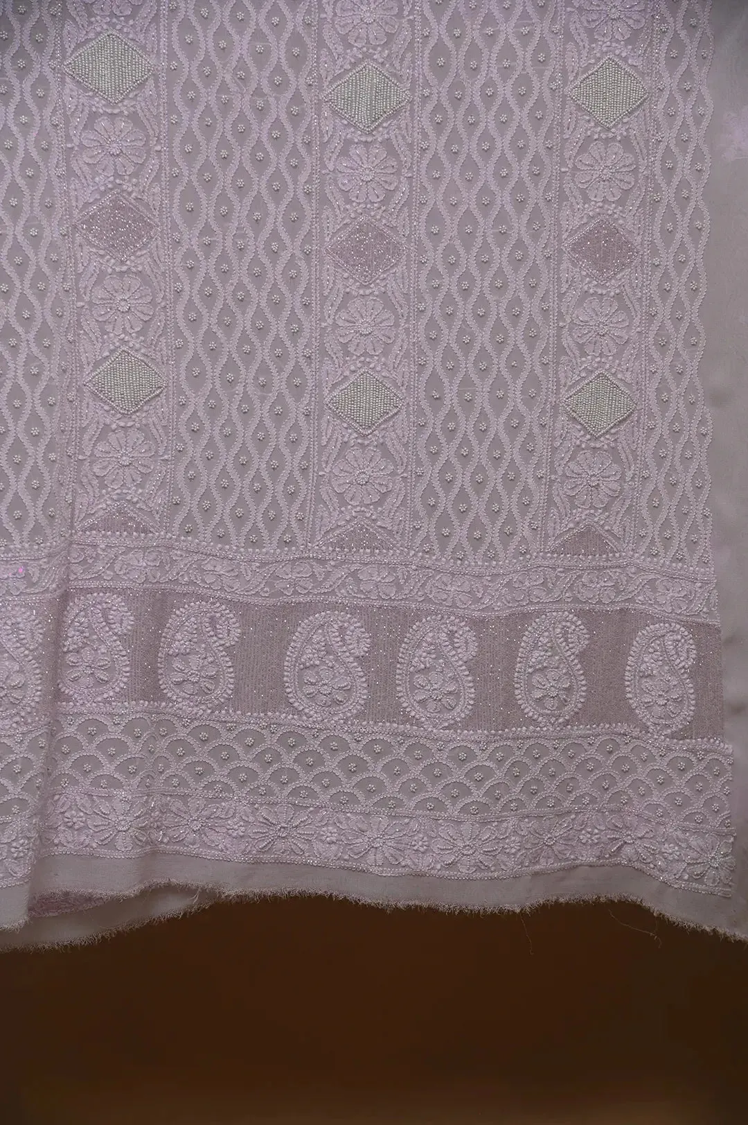 Viscose Chikankari Length with Dupatta - Lilac