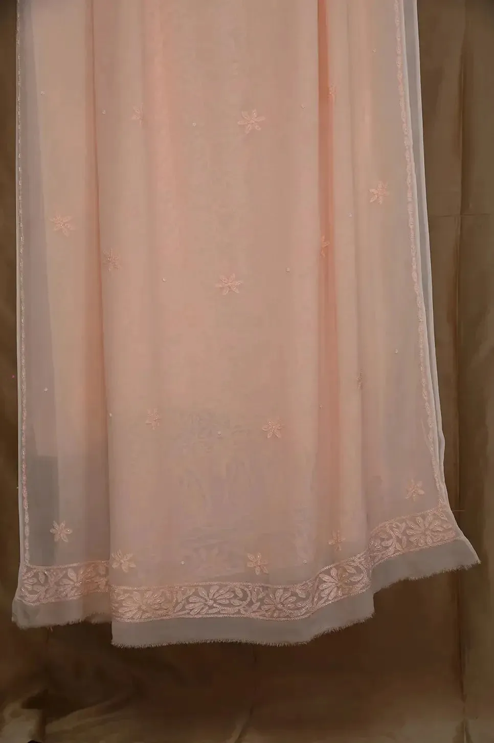 Viscose Length with Dupatta - Peach