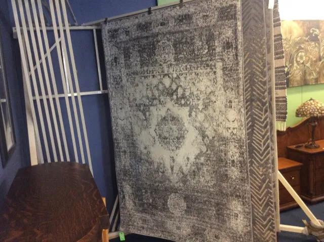 White And Gray Area Rug